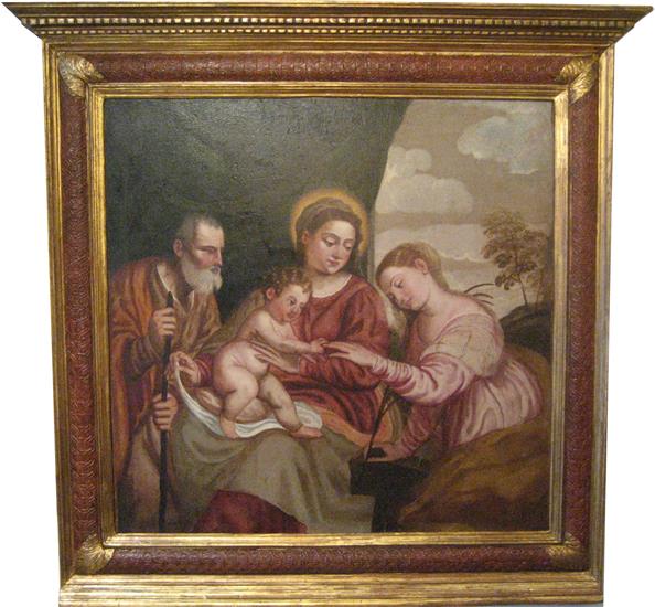 Gemälde Heilige Familie mit Hl. Katharina