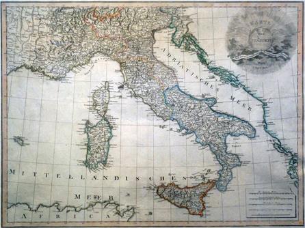 Italien, Landkarte um 1805, T. Mollo